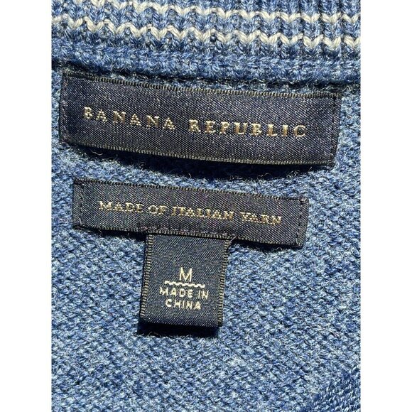 BANANA REPUBLLIC 50%‎ ITALIAN WOOL MEN'S SZ M BLUE WITH SNAP DETAIL - Picture 13 of 15